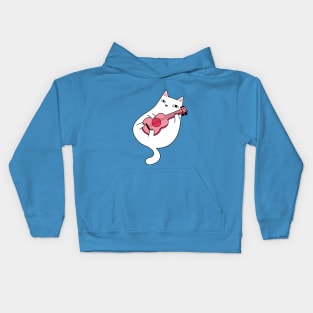 Ukulele Cat - Full Front Kids Hoodie